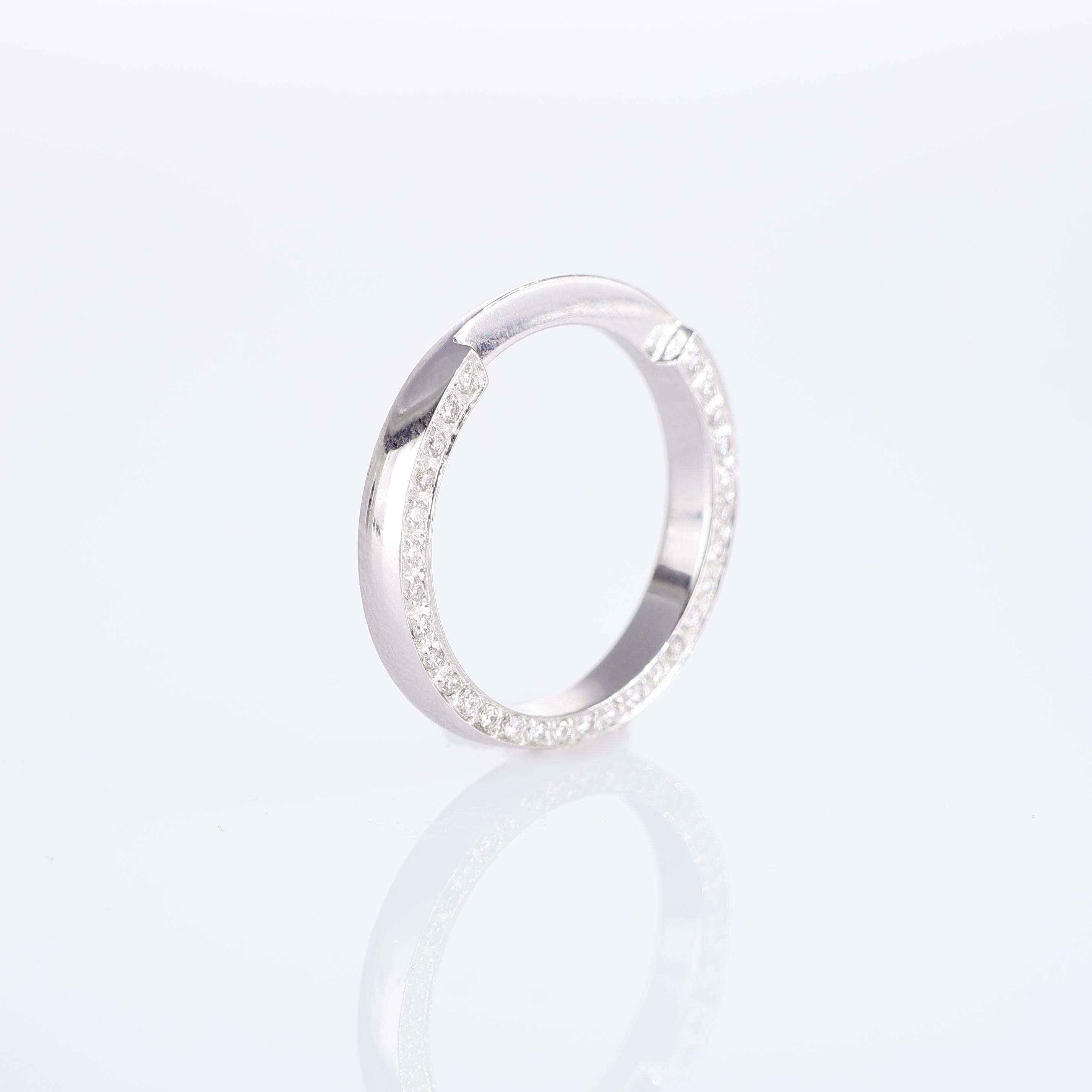 Brilliant Cut Platinum Eternity Band with White Diamonds For Sale