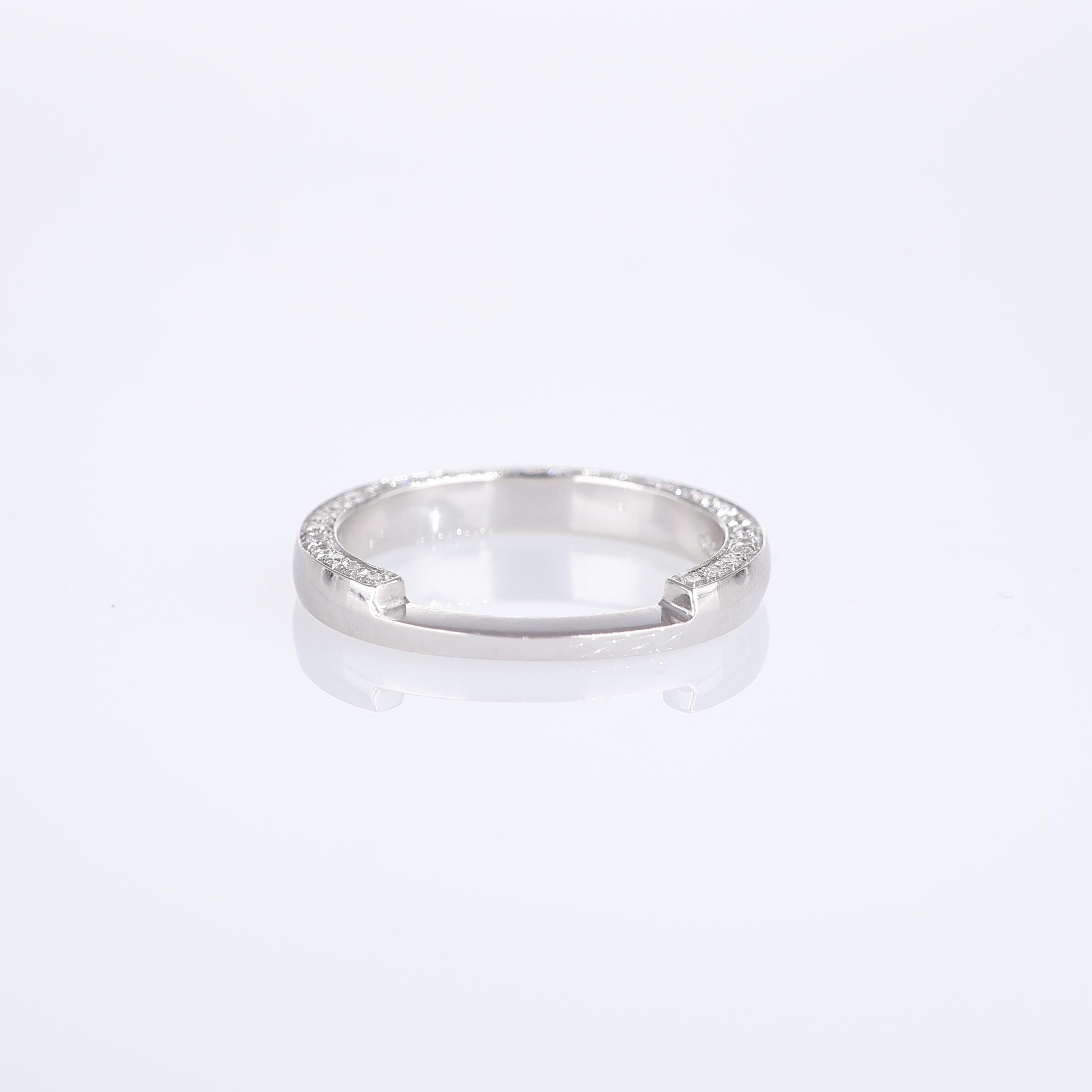 Women's or Men's Platinum Eternity Band with White Diamonds For Sale