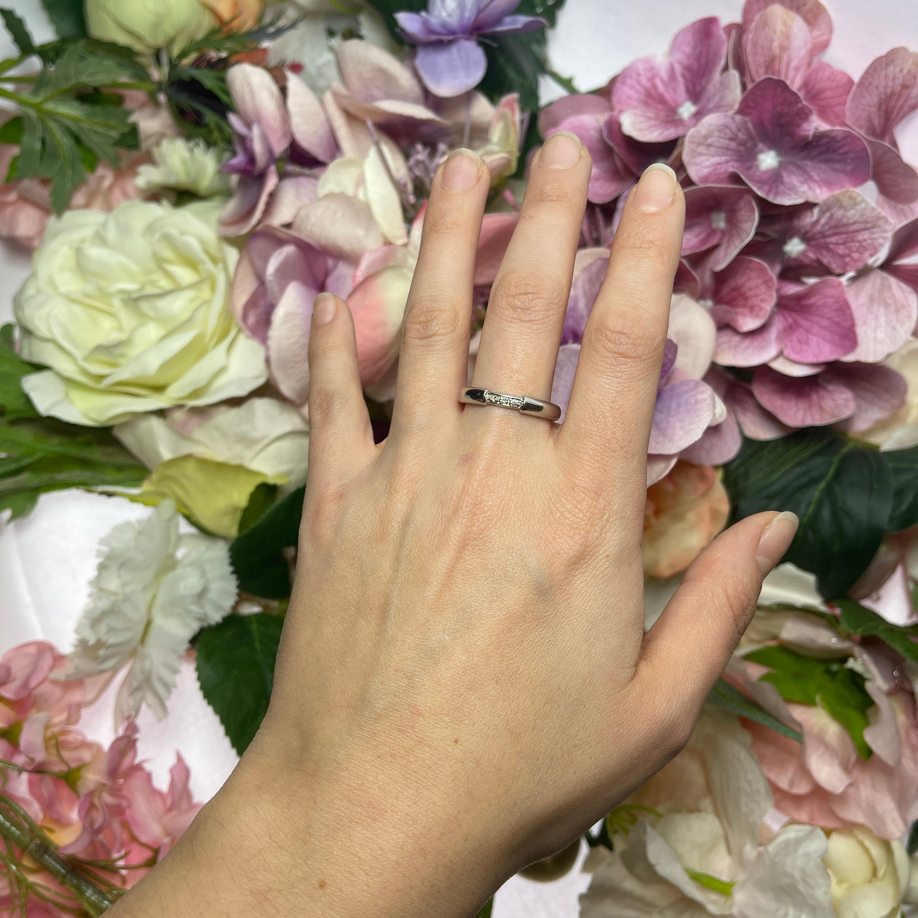 Platinum Eternity Band with White Diamonds For Sale 2