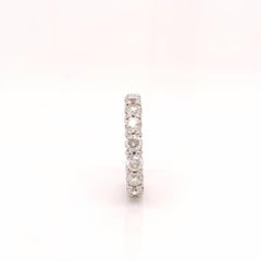 3.4 Carat Diamond Eternity Wedding Claw Setting Band Round Diamond Platinum Ring