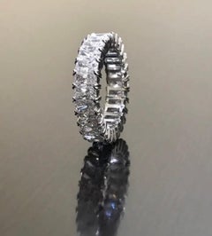 Platinum Eternity Elongated Radiant Cut Diamond Engagement Band