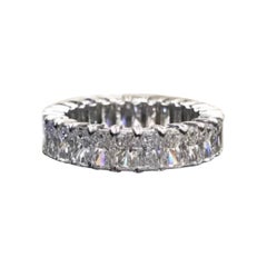 Platinum Eternity Elongated Radiant Cut Diamond Engagement Band
