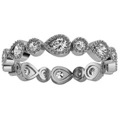 Anillo de diamantes de platino con diseño orgánico Milgrain '2/5 ct. Tw'