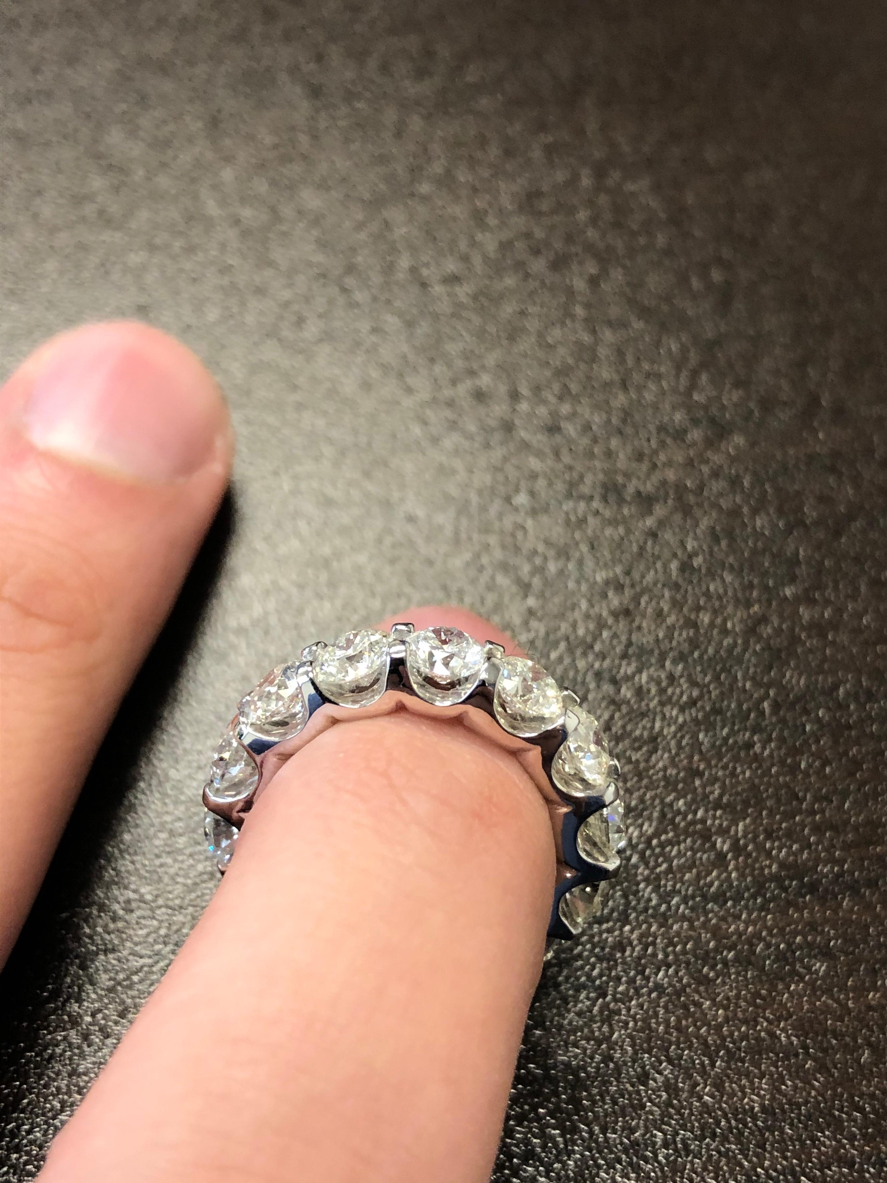 Platinum Eternity Ring 5.50 Carat In New Condition For Sale In Great Neck, NY