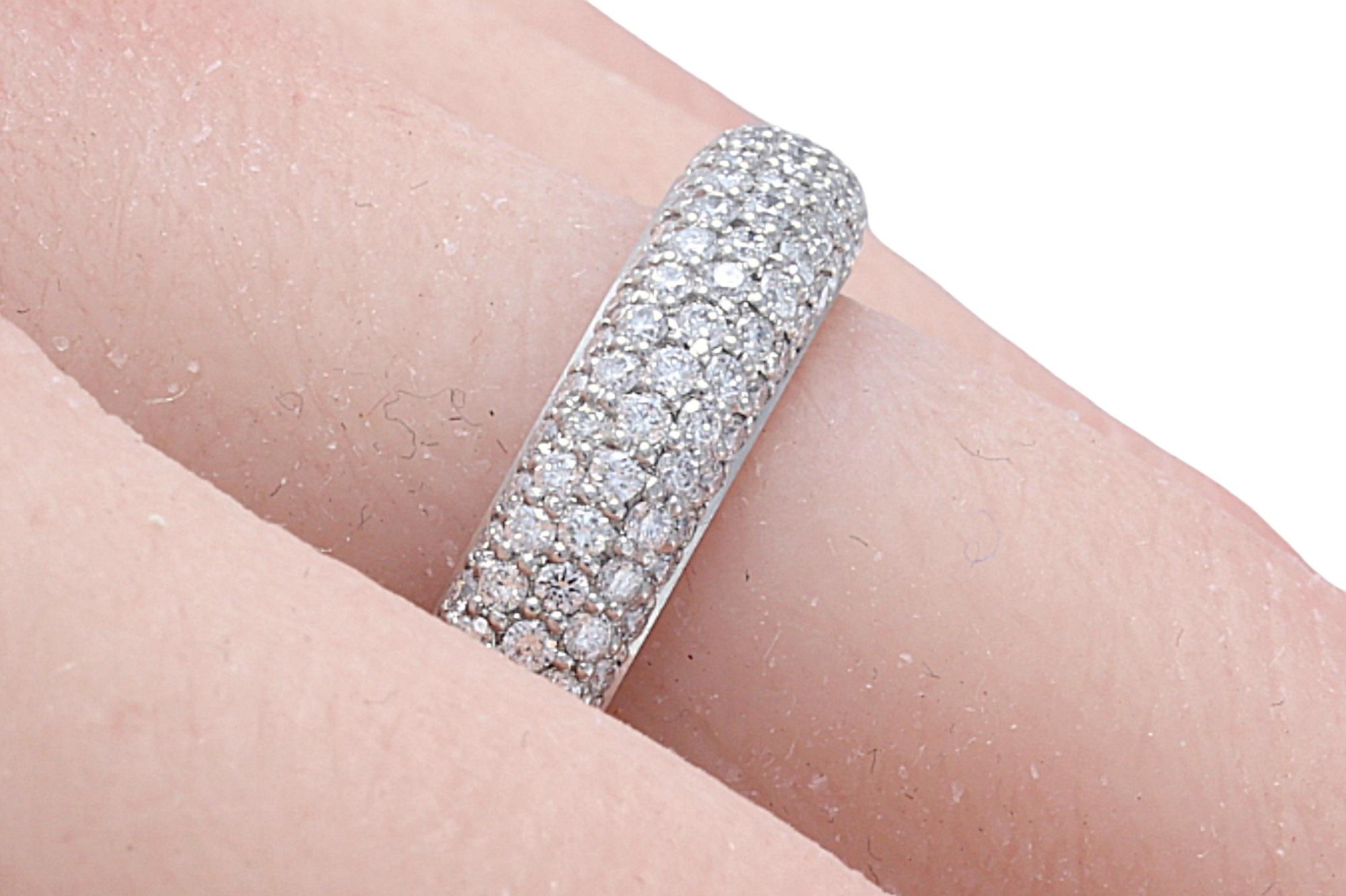 Platinum Eternity Ring with 1.89 ct. Diamonds Completely Hand Made For Sale 2