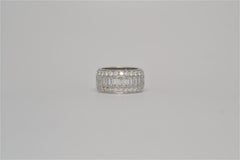Platinum Eternity Ring with Emerald Cut & Round Brilliant Cut Diamonds, 7.29ct