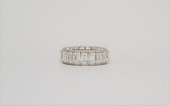 Platinum Eternity Ring with Emerald Cut & Round Brilliant Cut Diamonds, 8.13ct