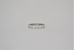 Platinum Eternity Wedding Ring with Emerald Cut Diamonds, 4.48 Carats
