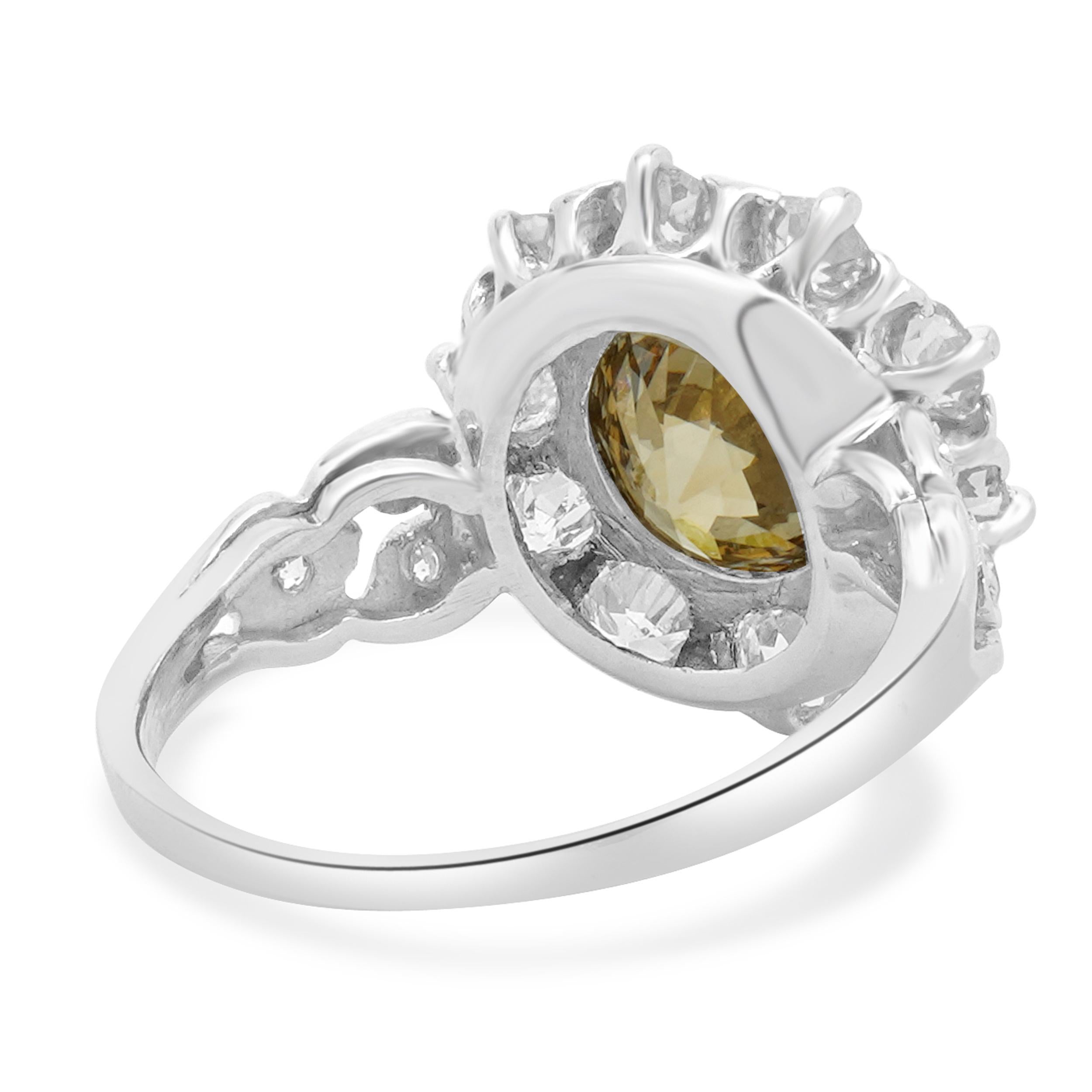 Platinum European Cut Vintage Diamond Engagement Ring In Good Condition For Sale In Scottsdale, AZ