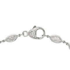 Platinum Fancy Mixed Shape Diamond by the Yard Long Necklace 42"