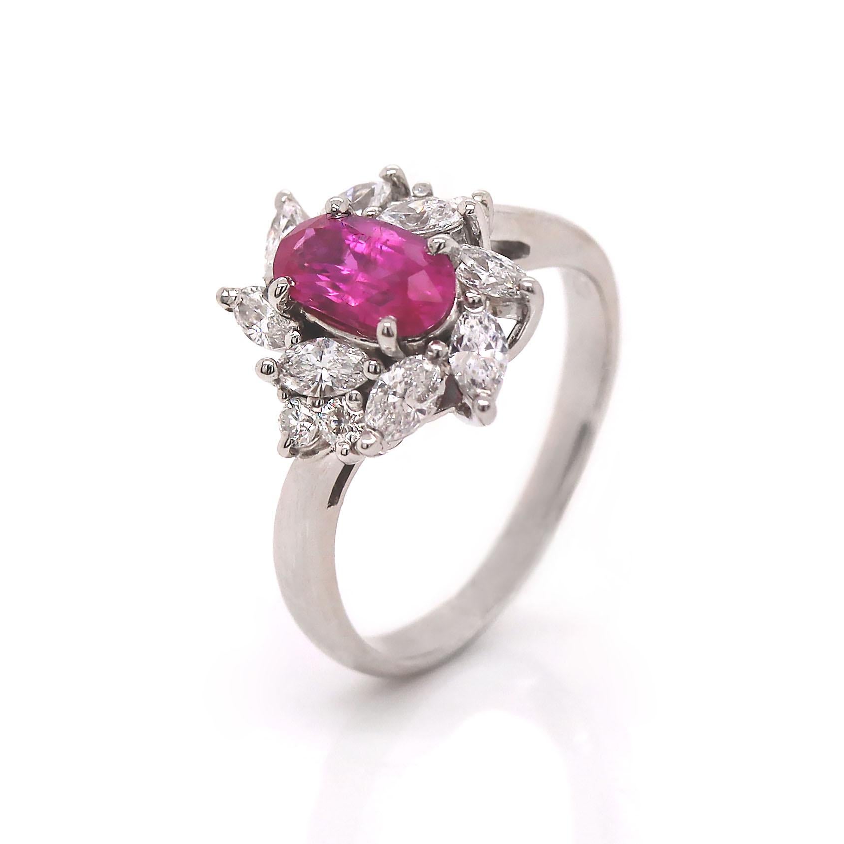Platin Fancy Rosa Saphir und Diamant Kleidring im Zustand „Neu“ im Angebot in Sydney, NSW