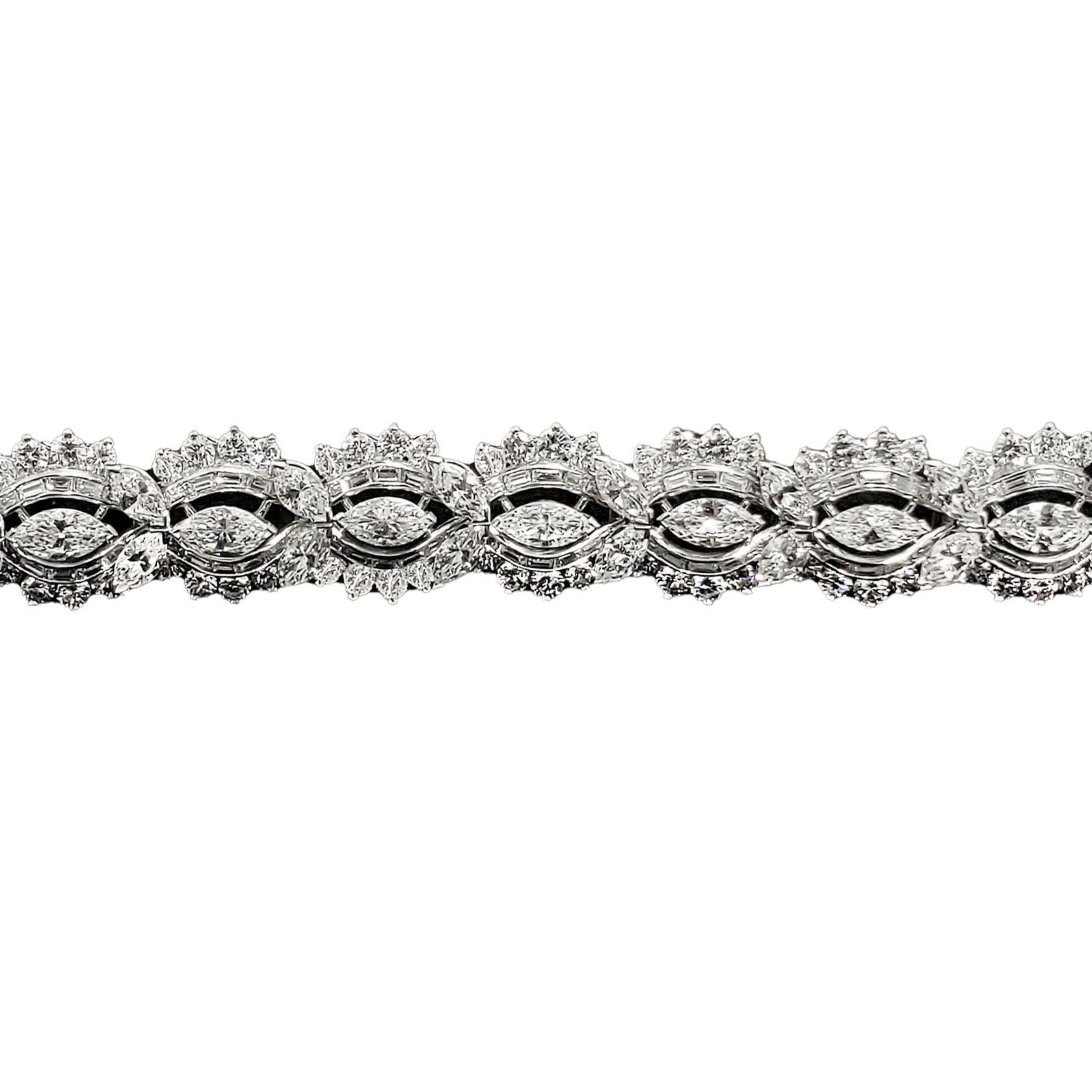 Mixed Cut Platinum Fancy Shape Diamond Tennis Bracelet