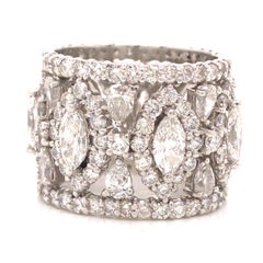 Platinum Fancy Shape Diamond Wide Eternity Band