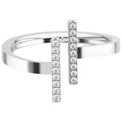 Used Platinum Fano Diamond Ring '1/10 Carat'