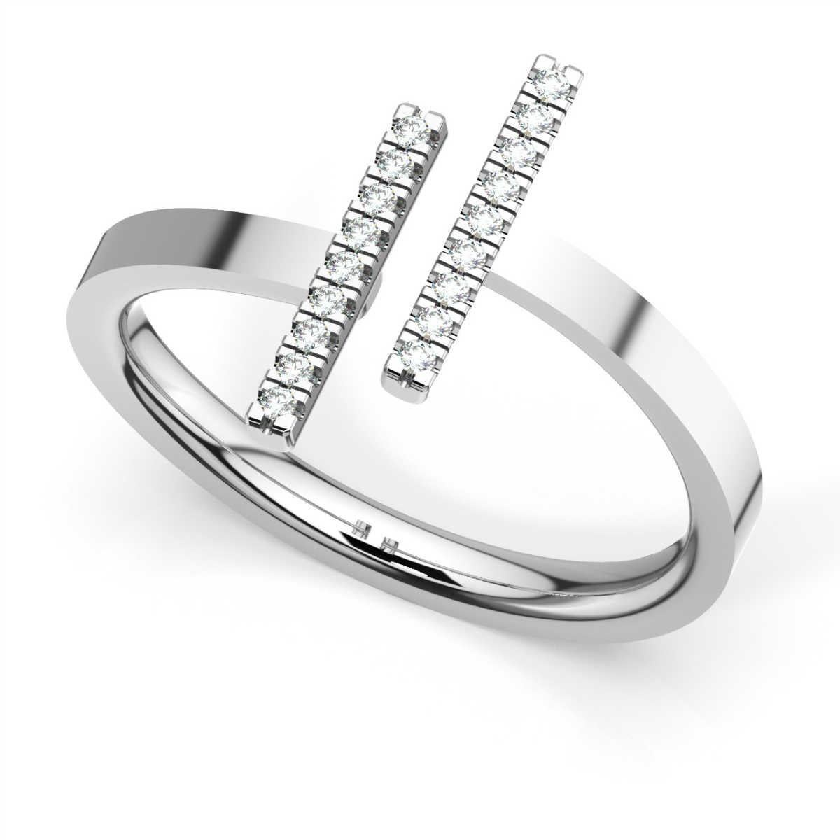 Round Cut Platinum Fano Diamond Ring '1/10 Carat' For Sale