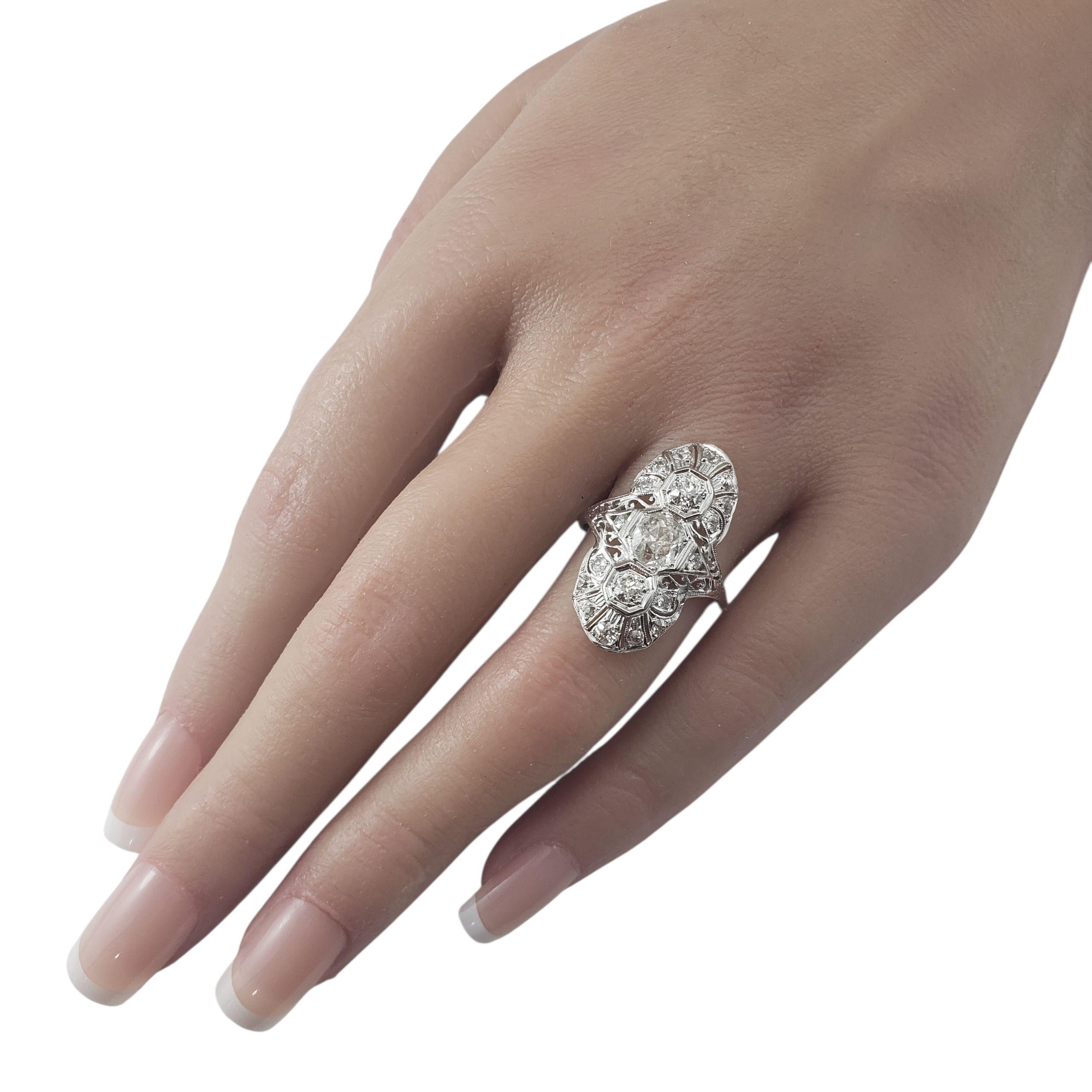 Platinum Filigree and Diamond Ring Size 8.5 JAGi Certified #22646 im Angebot 1