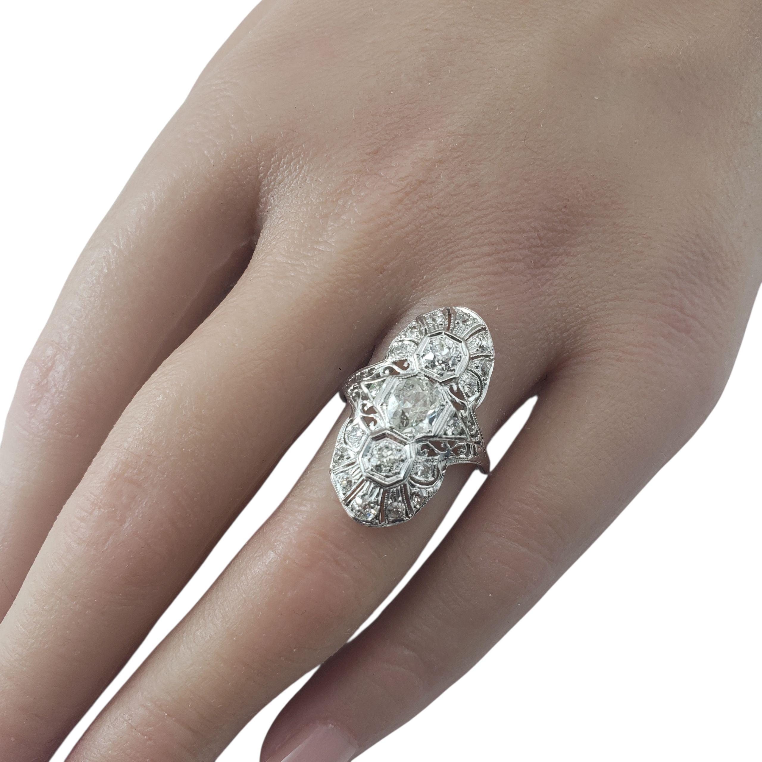 Platinum Filigree and Diamond Ring Size 8.5 JAGi Certified #22646 im Angebot 2