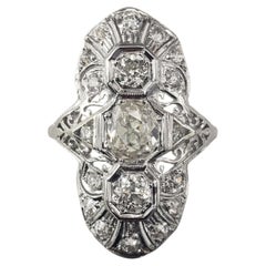 Platinum Filigree and Diamond Ring Size 8.5 JAGi Certified #22646