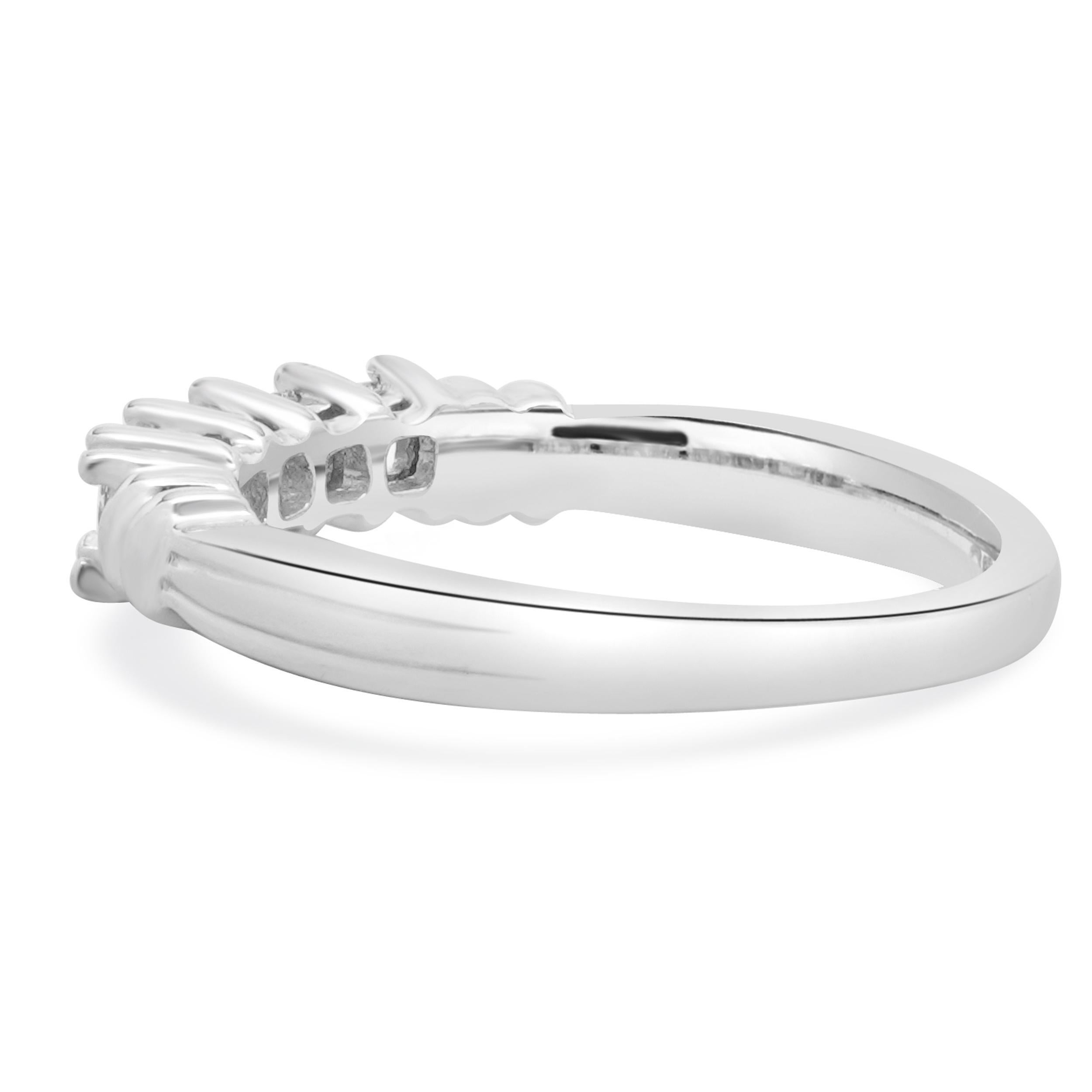 Princess Cut Platinum Five Diamond Band For Sale