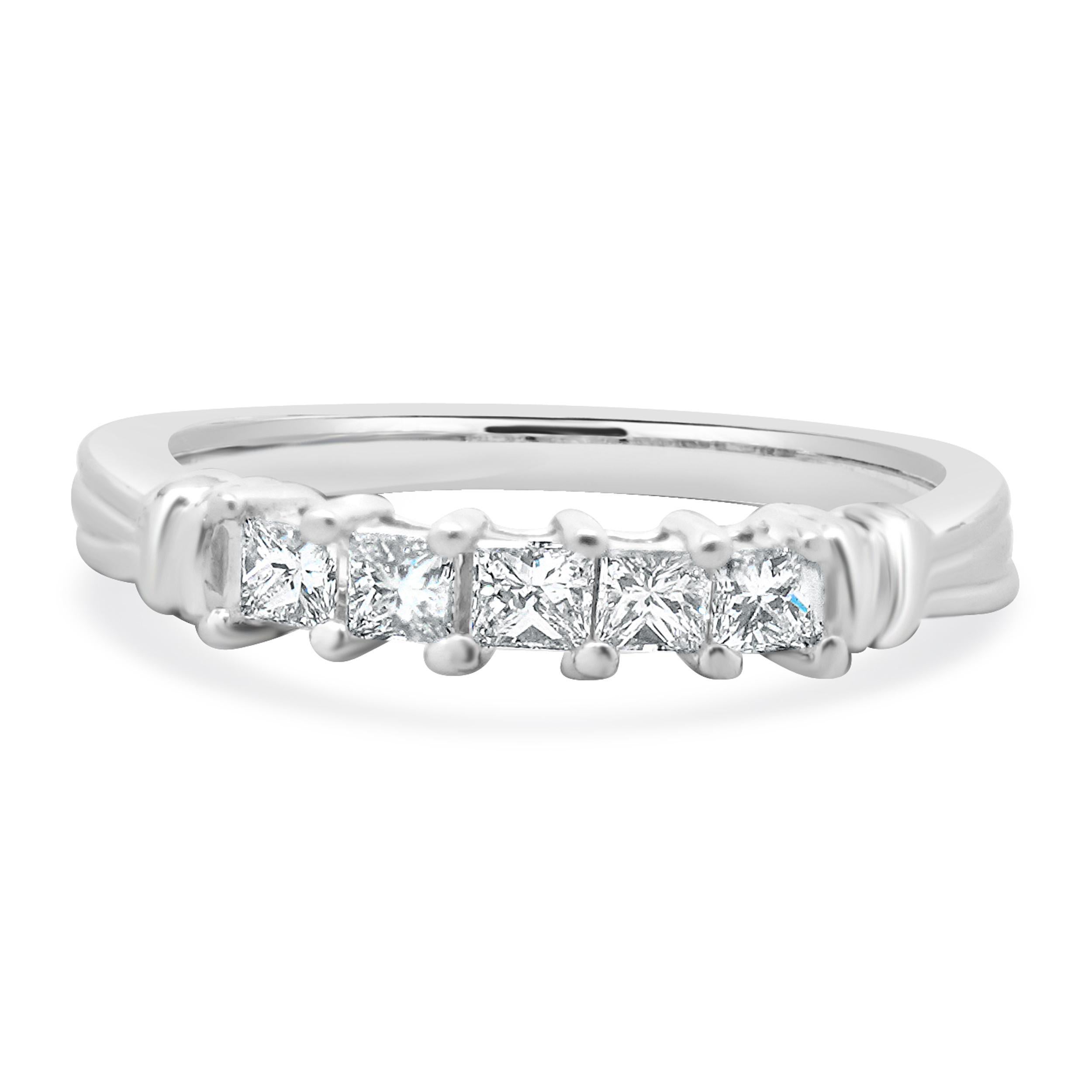 Platinum Five Diamond Band For Sale