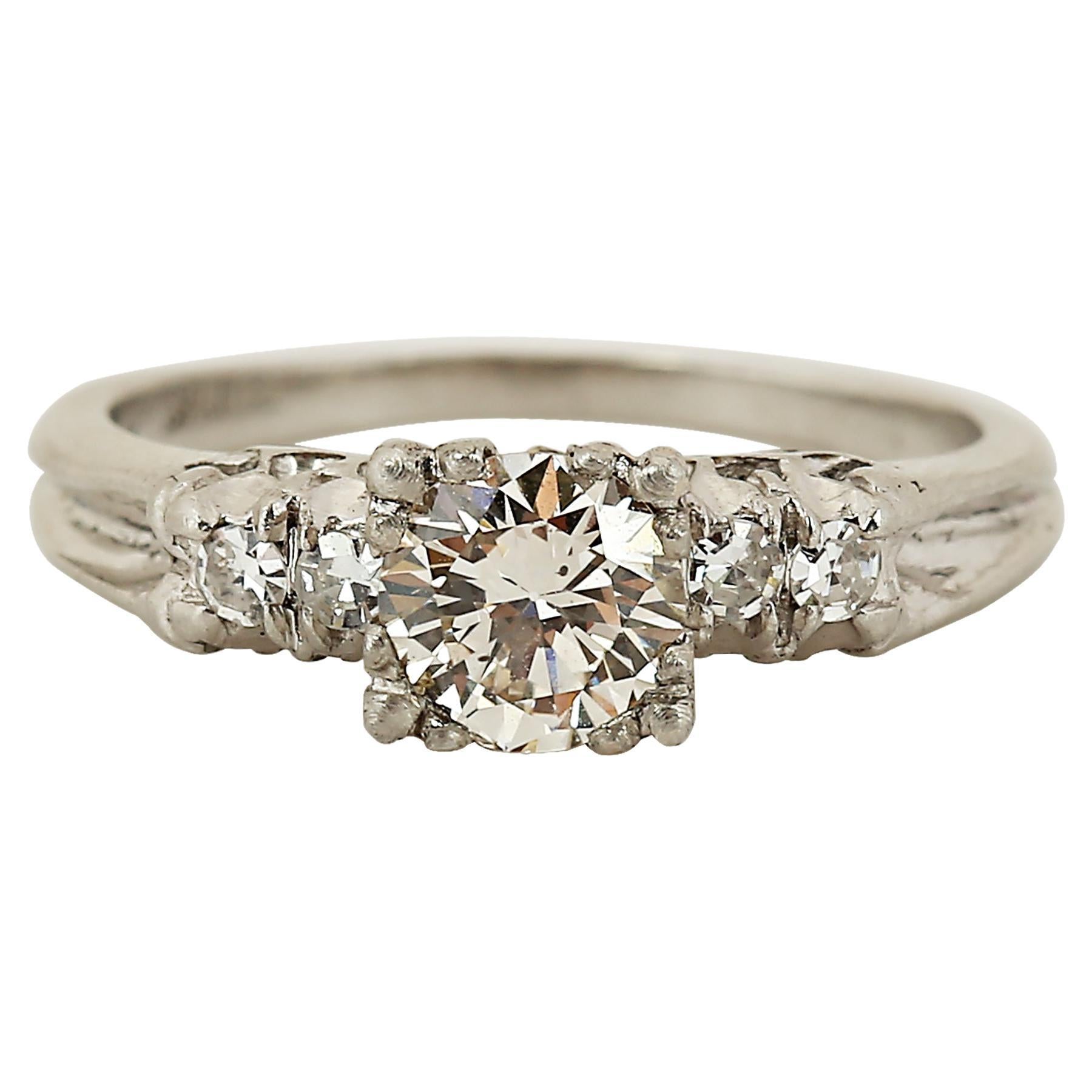 Platinum Five Stone Diamond Engagement Ring
