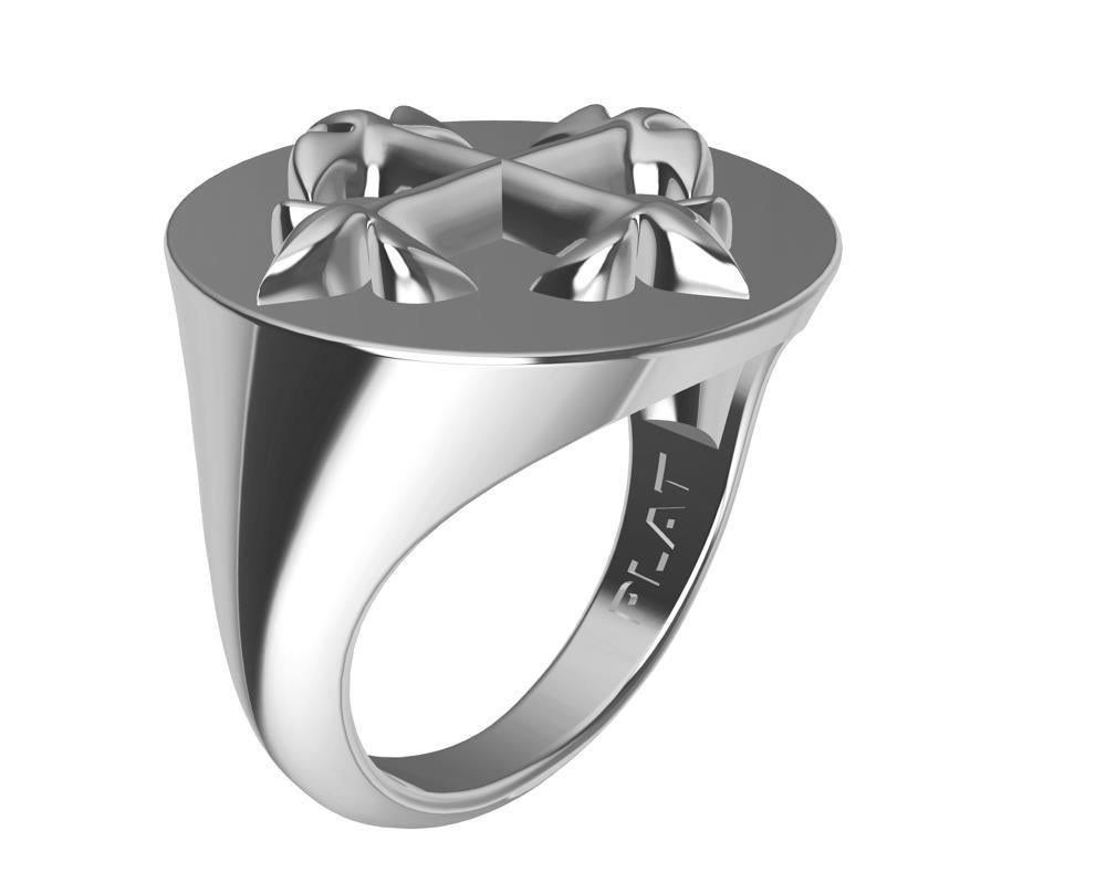 For Sale:  Platinum Fleur-de-Lis Signet Ring 3