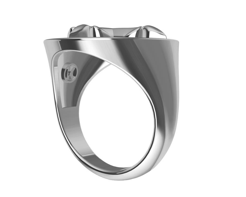 For Sale:  Platinum Fleur-de-Lis Signet Ring 4