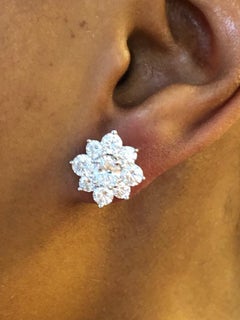 Platinum "Flower" Diamond Earrings
