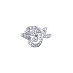 Platinum Flower Ring with Diamonds