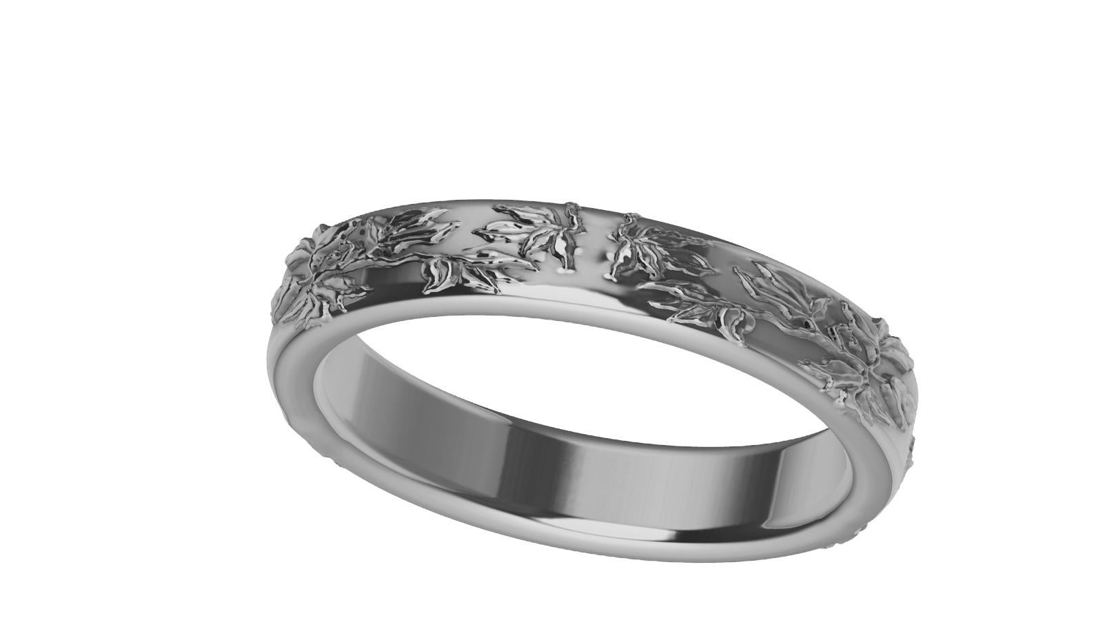 For Sale:  Platinum Flower Wedding Band by Tiffany Designer 5