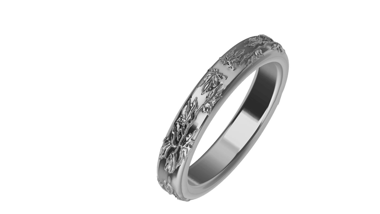 For Sale:  Platinum Flower Wedding Band by Tiffany Designer 6