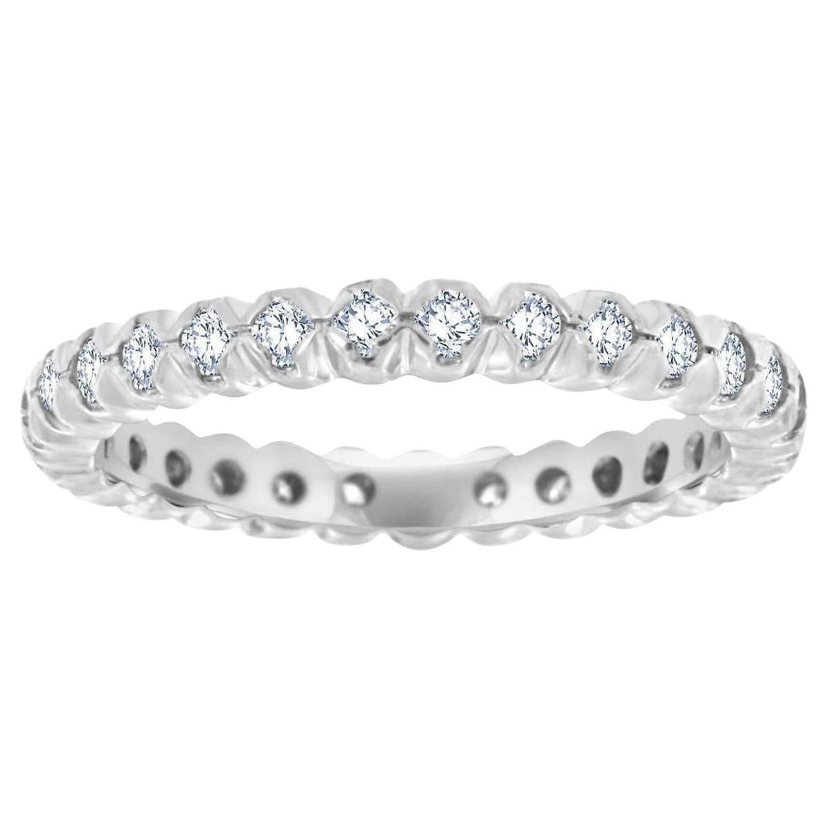 For Sale:  Platinum Flush Prong Set Diamond Eternity Ring '2/3 Carat'
