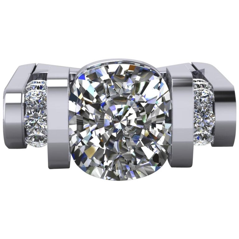 Platinum Forever One Coloreless Moissanite  Engagement  Ring  