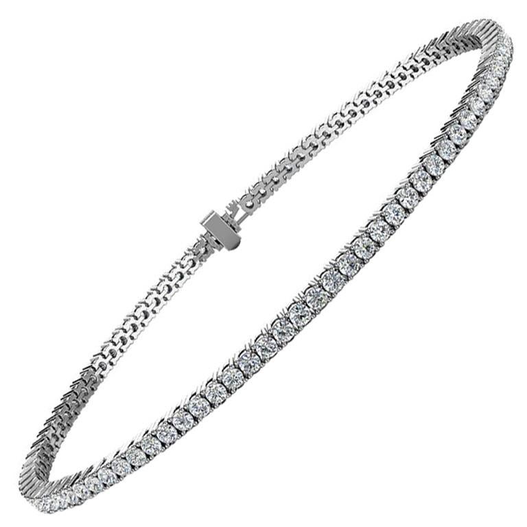 Platinum Four Prongs Diamond Tennis Bracelet '2 Carat' For Sale at 1stDibs