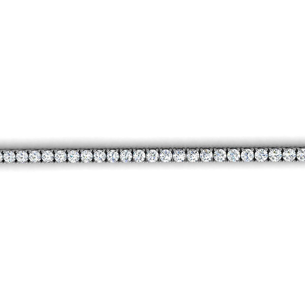 Platin Tennisarmband mit vier Zacken und Diamanten '3 Ct. tw' im Zustand „Neu“ im Angebot in San Francisco, CA