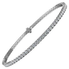 Platinum Four Prongs Diamond Tennis Bracelet '3 Ct. tw'