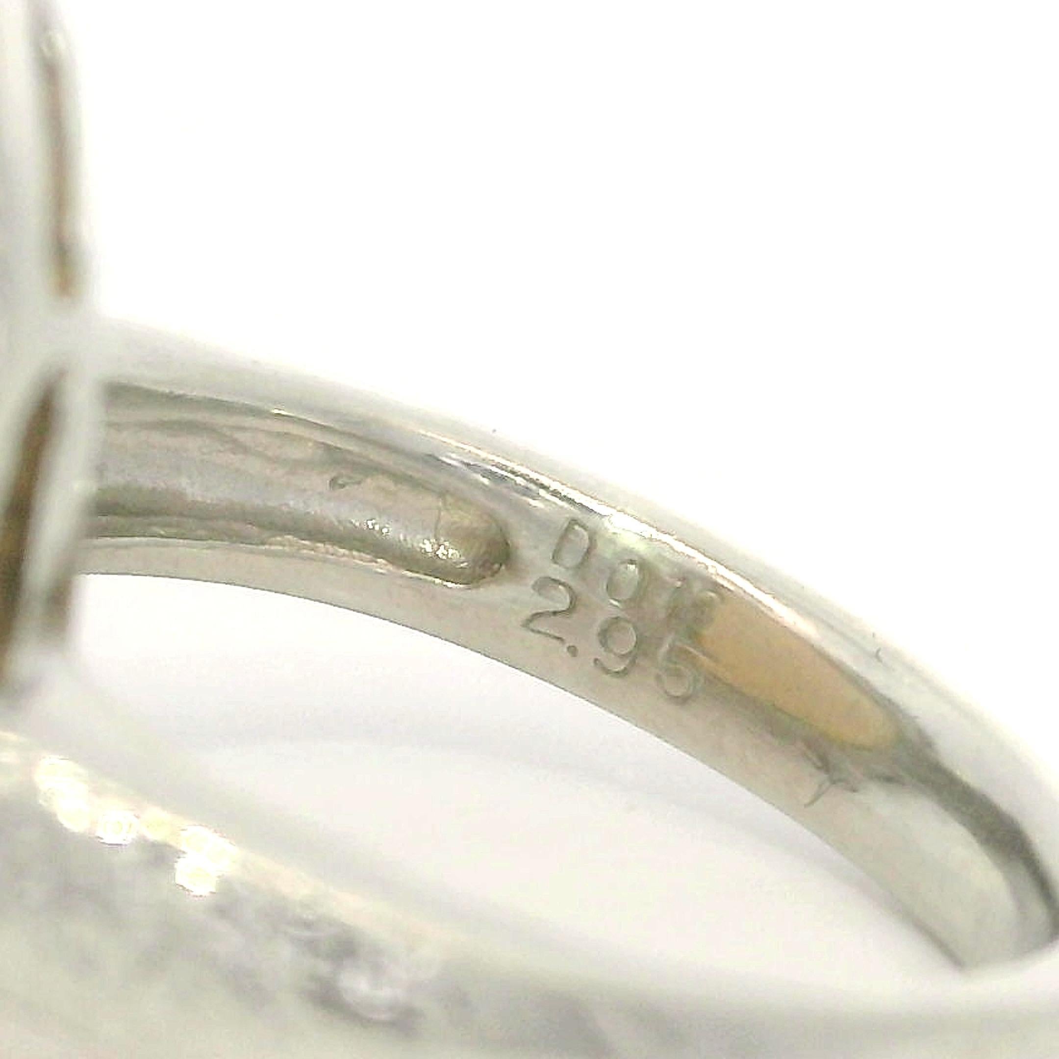 Anello in platino a forma libera con opale di fuoco lucida e diamanti in stile pepita in vendita 2