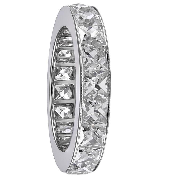 Sophia D 6.83 Carat French Cut Diamond Band in Platinum In New Condition For Sale In New York, NY