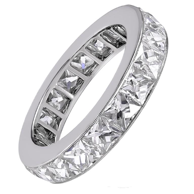 Sophia D 6.83 Carat French Cut Diamond Band in Platinum For Sale 1