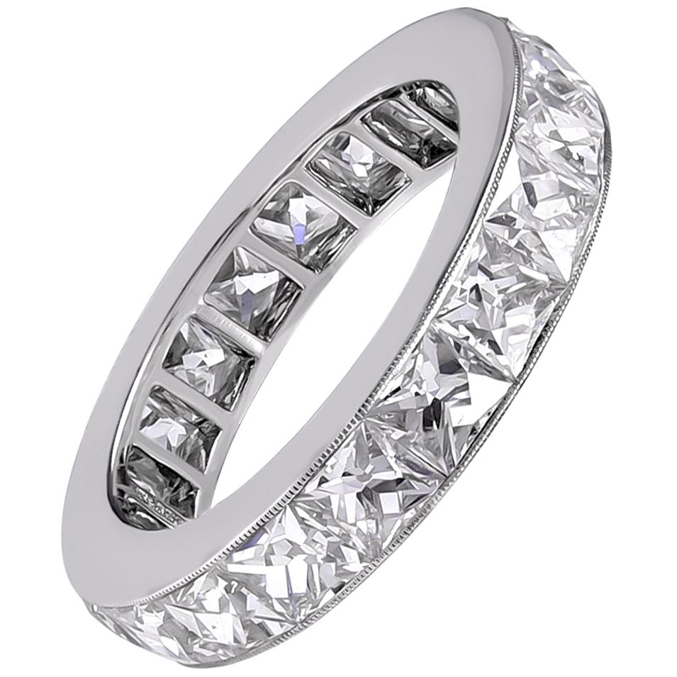 Sophia D 6.83 Carat French Cut Diamond Band in Platinum For Sale