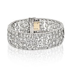 Platin Französisch Deco Altschliff Diamant 30,00cttw Vintage-Armband