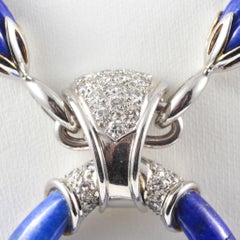 Platinum French Lapis Lazuli Diamond Necklace