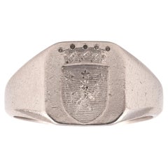 Platinum French Signet Ring