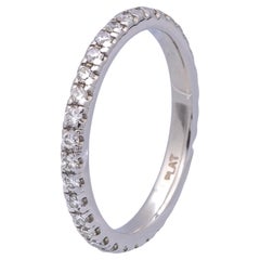Alianza de Platino Círculo Completo 0,85 ct Diamante Redondo Tamaño 4,75