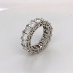Platinum Full Eternity Diamond Emerald Cut Ring 10.57 Carat GIA Certified