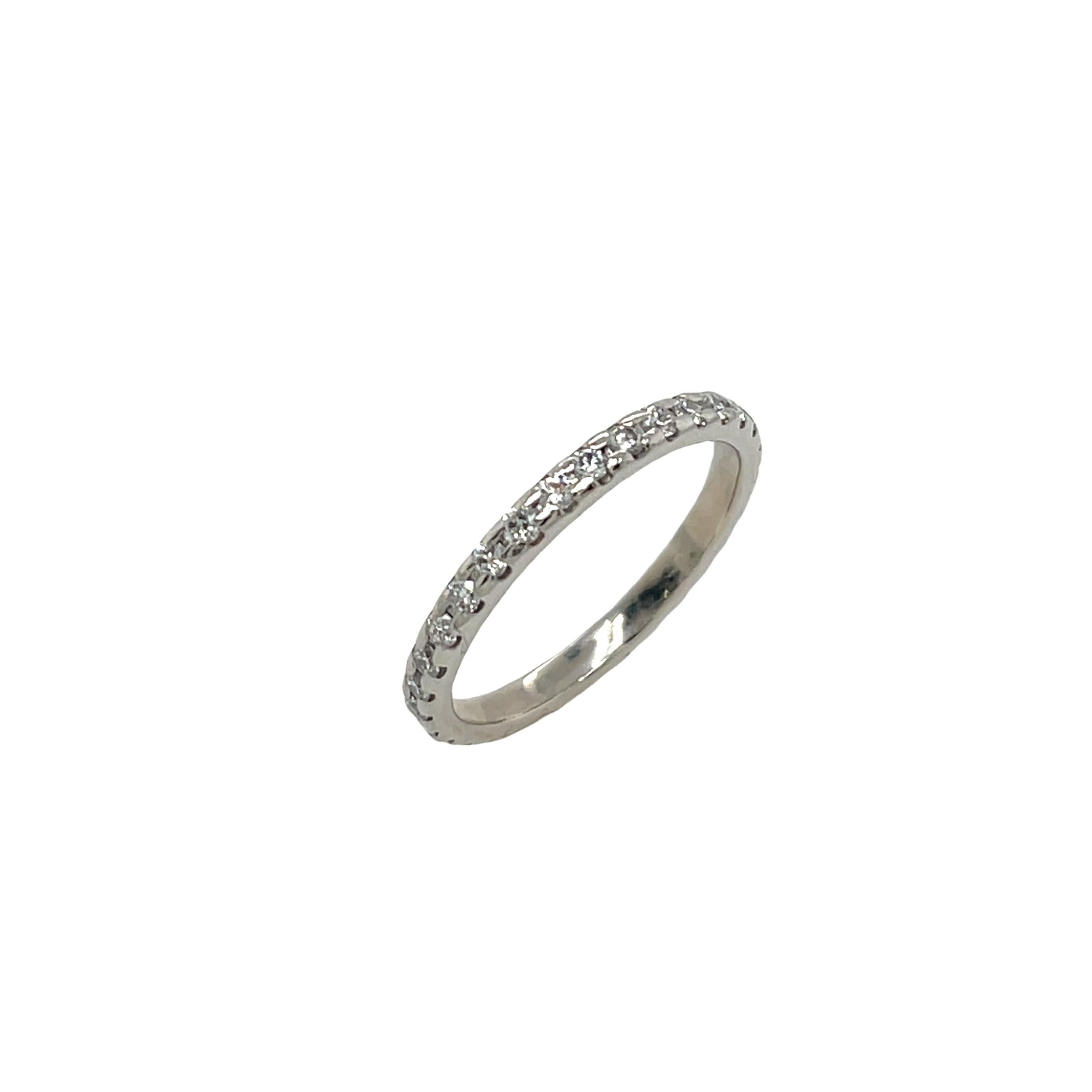Round Cut Platinum Full Eternity Diamond Ring Set With 0.50ct H/SI
