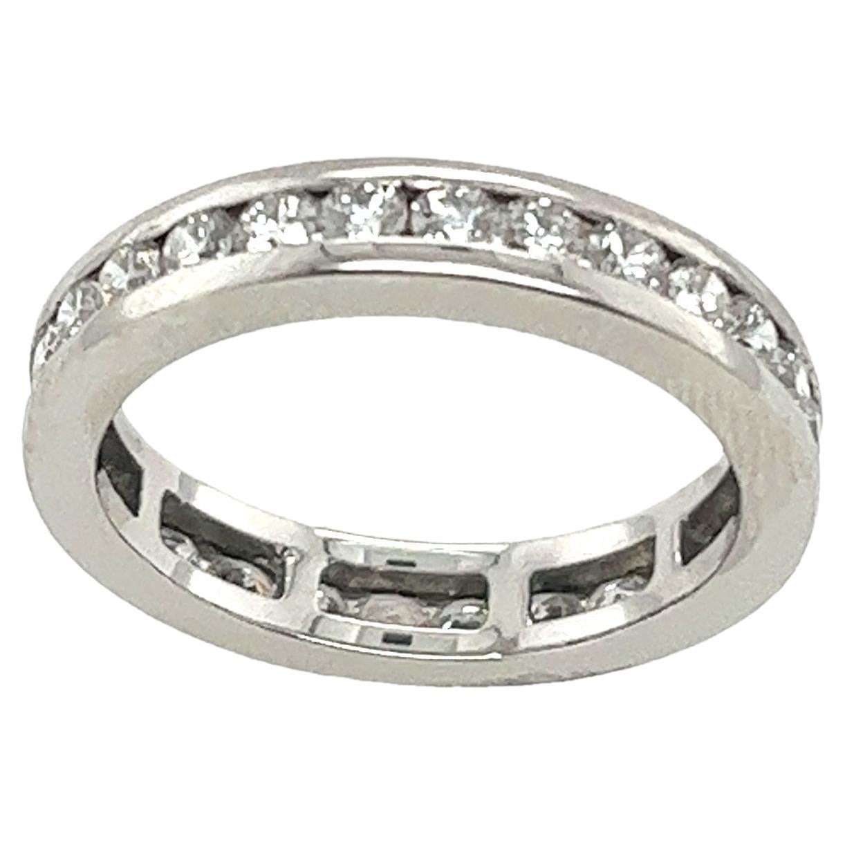Full Ring Platinum Full Eternity Diamond Ring, Set With 0.85ct Natural Round ...