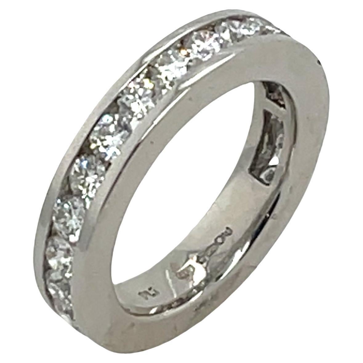 Platinum Full Eternity Diamond Ring, Set With 1.10ct Natural Diamonds