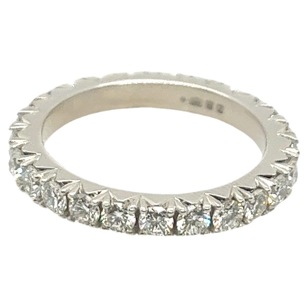 Platin Full Eternity Diamantring, gefasst mit 1.25 Karat natürlichen runden Diamanten