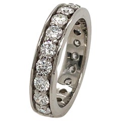 Platinum Full Eternity Diamond Ring, Set With 2.0ct Natural Round Diamonds